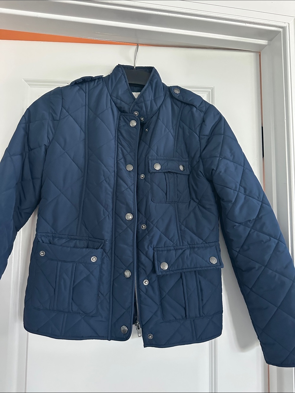 Boden Quilted Navy Jacket size 4